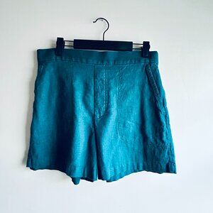 Banana Republic Factory High Waisted Linen Shorts in Sapphire Size M